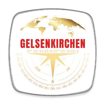 Koordinaten Gelsenkirchen - Viereckiger Kühlschrankmagnet - Weiß - Vorne