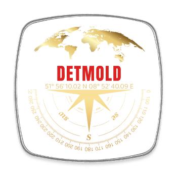 Koordinaten Detmold - Viereckiger Kühlschrankmagnet - Weiß - Vorne