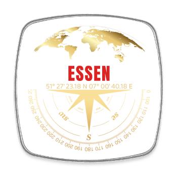 Koordinaten Essen - Viereckiger Kühlschrankmagnet - Weiß - Vorne