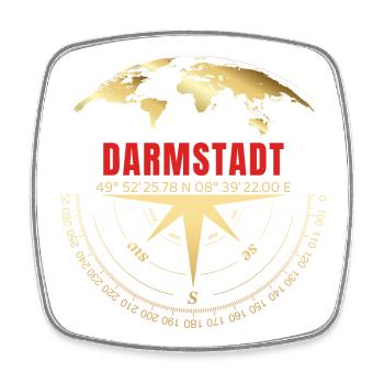 Koordinaten Darmstadt - Viereckiger Kühlschrankmagnet - Weiß - Vorne