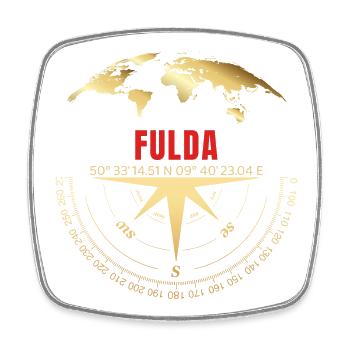 Koordinaten Fulda - Viereckiger Kühlschrankmagnet - Weiß - Vorne