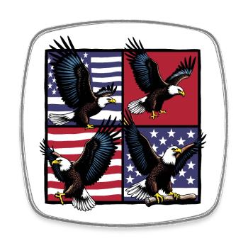 Bald eagle - Square fridge magnet - white - Front