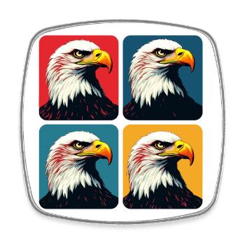 Bald eagle - Square fridge magnet - white - Front