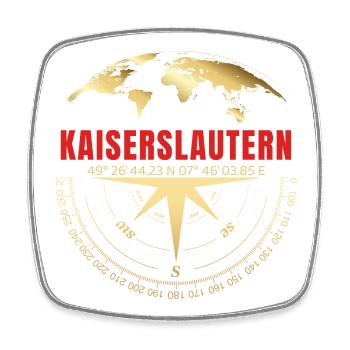 Koordinaten Kaiserslautern - Viereckiger Kühlschrankmagnet - Weiß - Vorne