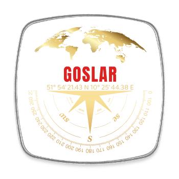 Koordinaten Goslar - Viereckiger Kühlschrankmagnet - Weiß - Vorne