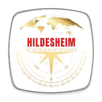 Koordinaten Hildesheim - Viereckiger Kühlschrankmagnet - Weiß - Vorne