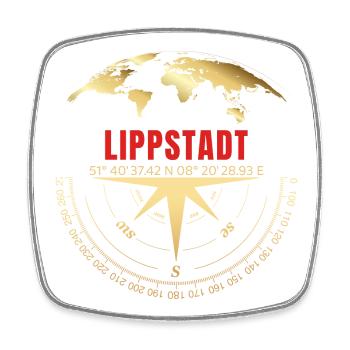 Koordinaten Lippstadt - Viereckiger Kühlschrankmagnet - Weiß - Vorne
