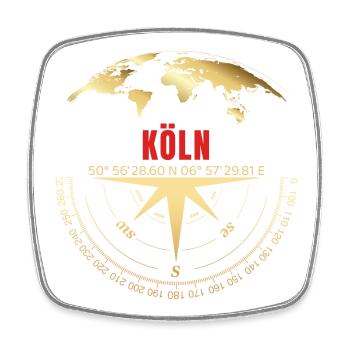 Koordinaten Köln - Viereckiger Kühlschrankmagnet - Weiß - Vorne