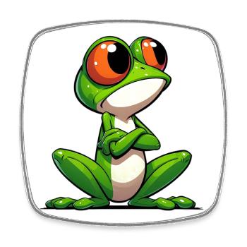 Grenouille - Magnet carré - blanc - Devant