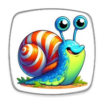 Snail - Square fridge magnet - white - Front