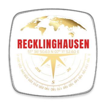 Koordinaten Recklinghausen - Viereckiger Kühlschrankmagnet - Weiß - Vorne