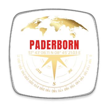 Koordinaten Paderborn - Viereckiger Kühlschrankmagnet - Weiß - Vorne