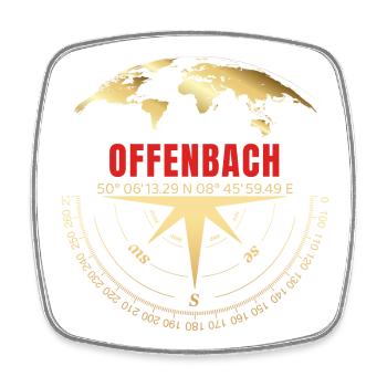Koordinaten Offenbach - Viereckiger Kühlschrankmagnet - Weiß - Vorne