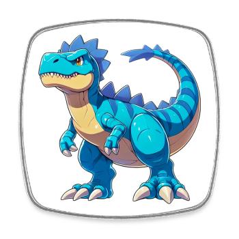 Dinosaur - Square fridge magnet - white - Front