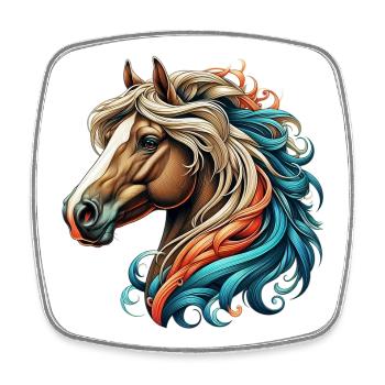 Horse - Square fridge magnet - white - Front