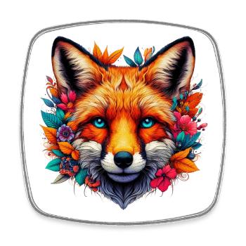 Renard - Magnet carré - blanc - Devant