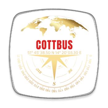 Koordinaten Cottbus - Viereckiger Kühlschrankmagnet - Weiß - Vorne