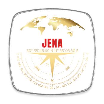 Koordinaten Jena - Viereckiger Kühlschrankmagnet - Weiß - Vorne