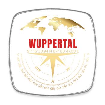 Koordinaten Wuppertal - Viereckiger Kühlschrankmagnet - Weiß - Vorne