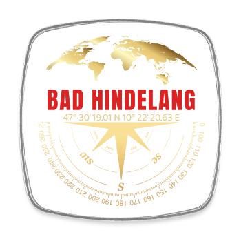 Koordinaten Bad Hindelang - Viereckiger Kühlschrankmagnet - Weiß - Vorne