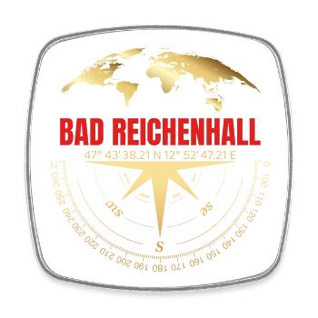 Koordinaten Bad Reichenhall - Viereckiger Kühlschrankmagnet - Weiß - Vorne