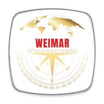 Koordinaten Weimar - Viereckiger Kühlschrankmagnet - Weiß - Vorne