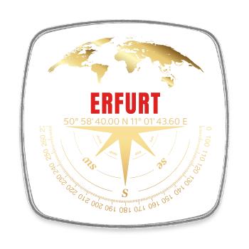 Koordinaten Erfurt - Viereckiger Kühlschrankmagnet - Weiß - Vorne