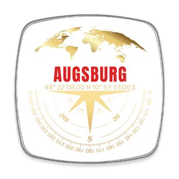 Koordinaten Augsburg - Viereckiger Kühlschrankmagnet - Weiß - Vorne