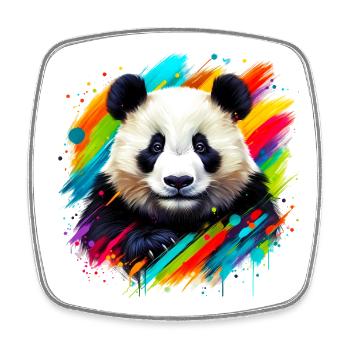 Panda - Viereckiger Kühlschrankmagnet - Weiß - Vorne