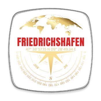 Koordinaten Friedrichshafen - Viereckiger Kühlschrankmagnet - Weiß - Vorne