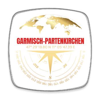 Koordinaten Garmisch Partenkirchen - Viereckiger Kühlschrankmagnet - Weiß - Vorne