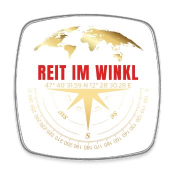 Koordinaten Reit im Winkl - Viereckiger Kühlschrankmagnet - Weiß - Vorne