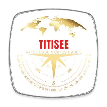 Koordinaten Titisee - Viereckiger Kühlschrankmagnet - Weiß - Vorne