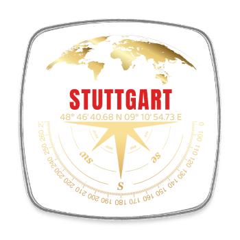 Koordinaten Stuttgart - Viereckiger Kühlschrankmagnet - Weiß - Vorne