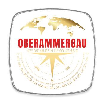 Koordinaten Oberammergau - Viereckiger Kühlschrankmagnet - Weiß - Vorne