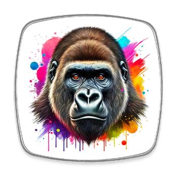Gorilla - Square fridge magnet - white - Front
