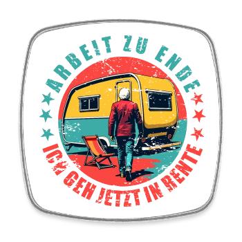Rentner im Ruhestand - Viereckiger Kühlschrankmagnet - Weiß - Vorne