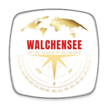 Koordinaten Walchensee - Viereckiger Kühlschrankmagnet - Weiß - Vorne