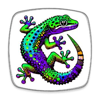 Gecko - Magnet carré - blanc - Devant