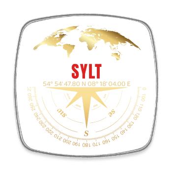 Koordinaten Sylt - Viereckiger Kühlschrankmagnet - Weiß - Vorne