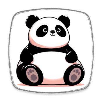 Panda - Viereckiger Kühlschrankmagnet - Weiß - Vorne