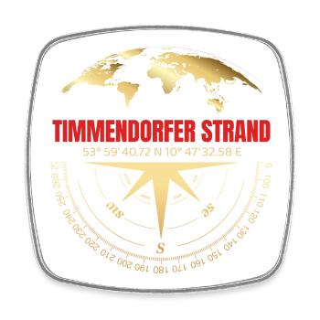 Koordinaten Timmendorfer Strand - Viereckiger Kühlschrankmagnet - Weiß - Vorne