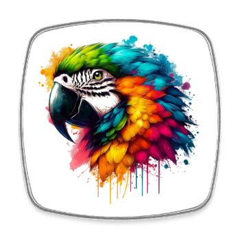Parrot - Square fridge magnet - white - Front