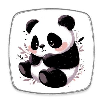 Panda - Viereckiger Kühlschrankmagnet - Weiß - Vorne