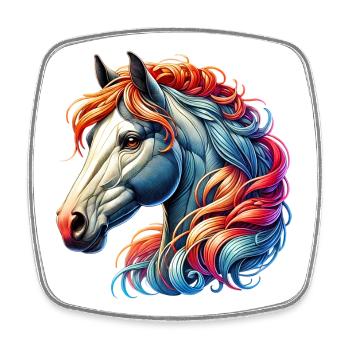 Horse - Square fridge magnet - white - Front