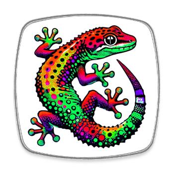 Gecko - Square fridge magnet - white - Front