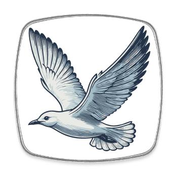 Gull - Square fridge magnet - white - Front