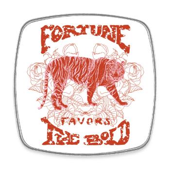 FORTUNE FAVORS THE BOLD - Square fridge magnet - white - Front