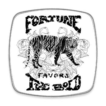 FORTUNE FAVORS THE BOLD - Square fridge magnet - white - Front