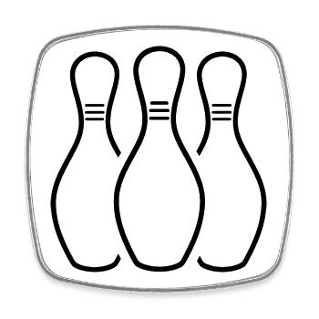 Bowling Pins Skizze - Viereckiger Kühlschrankmagnet - Weiß - Vorne